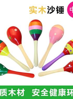 5pc educational baby rattle wooden maracas kids infant toys