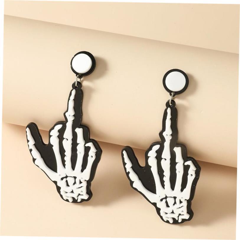 Halloween punk spider Ghost Skull with acrylic stud earrings