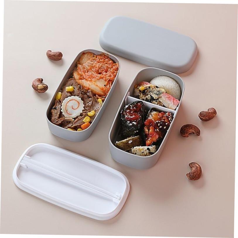 2Layer Lunch Box For Kids Portable Outdoor Plastic Bento Box