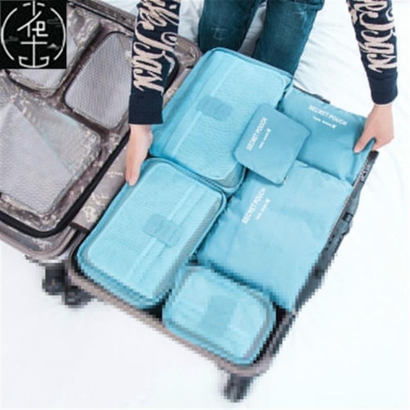 Local stock 6Pcs Waterproof Travel Bags Clothes Luggage Org