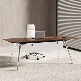 老板办公桌简约现代轻奢高级感经理设计师新款 女士极简单人主管桌