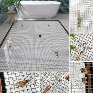 定制拼画陶瓷马赛克瓷砖卫生间浴室防滑地面砖厨房墙砖泳池水池砖