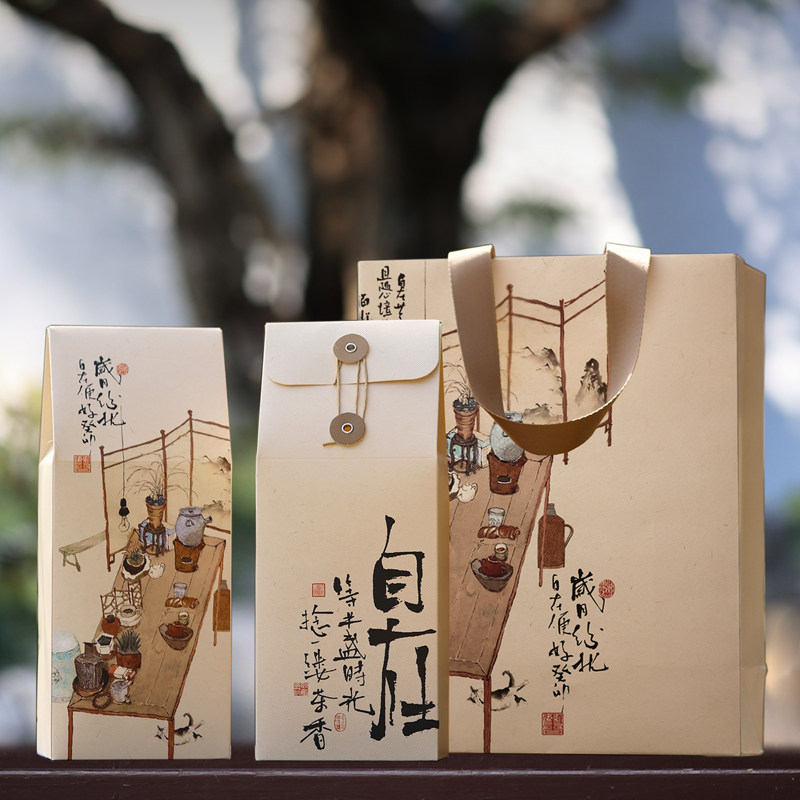 新款散茶盒简易装伴手礼手提袋茶叶空包装红茶绿茶白毫银针通用盒,包装,茶叶包装,淘宝优惠券,粉丝福利购,淘宝优惠卷