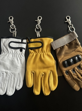 ironworks手套穿搭配饰金属钥匙扣cleanfit小众隔热手套质感包挂