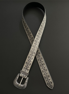 ironworks花纹铆钉皮带中古纹理质感vibe风皮带男女同款穿搭配饰