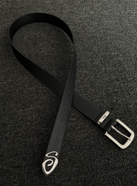 Stu风自制小众质感腰带cleanfit穿搭配饰金属字母皮带简约vibe风