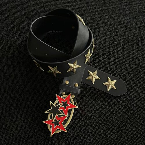 ironworks古铜拼色星星重工腰带