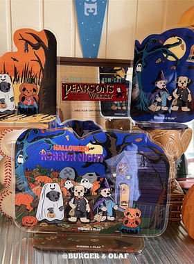 BAO0078 BURGER AND OLAF 万圣节小狗恐怖之夜 厚亚克力 装饰立牌