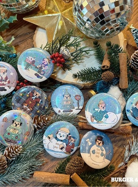 BOBG-001 BURGER&OLAF 圣诞限定闪闪镭射徽章吧唧 盲袋