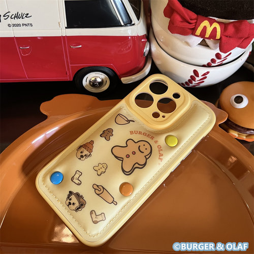 BAO0005 BURGER and OLAF 烘培小狗 iPhone 14 Pro Max 手机壳