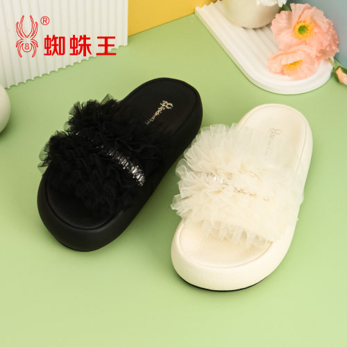 蜘蛛王新款夏季女凉拖鞋厚底