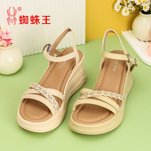 蜘蛛王坡跟女凉鞋夏季新款