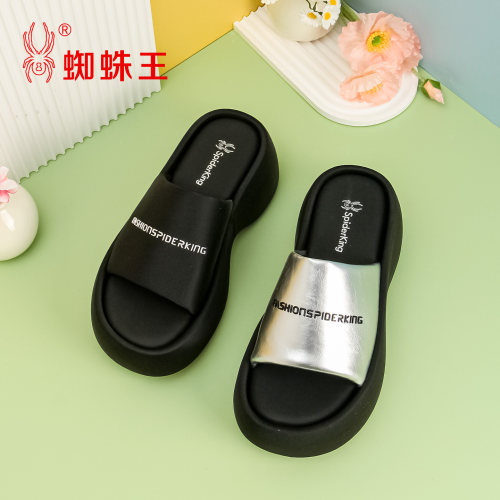 蜘蛛王厚底一字女凉拖鞋夏季新款