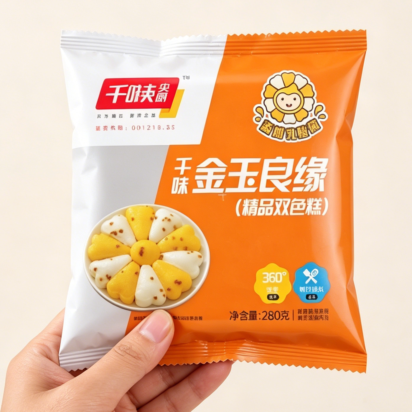 千味央厨金玉良缘发糕桂花糕发糕双色免切早餐甜品白糖桂花糕