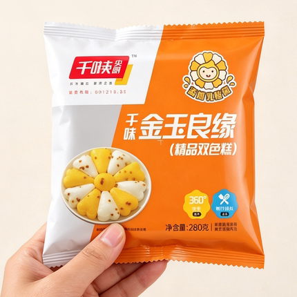 千味央厨金玉良缘发糕桂花糕发糕双色免切早餐甜品白糖桂花糕