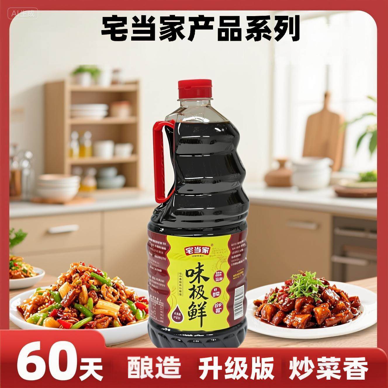 生抽味极鲜1.9L*1大桶家用酿造生抽酱油商用餐饮调味炒菜火锅提鲜