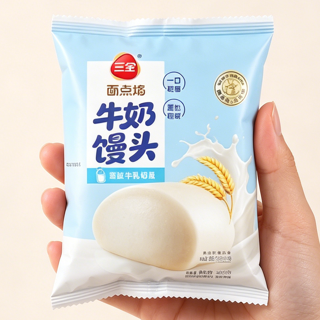 三全面点坊牛奶麻蓉包奶黄包豆沙包子速冻半成品儿童营养早餐即食