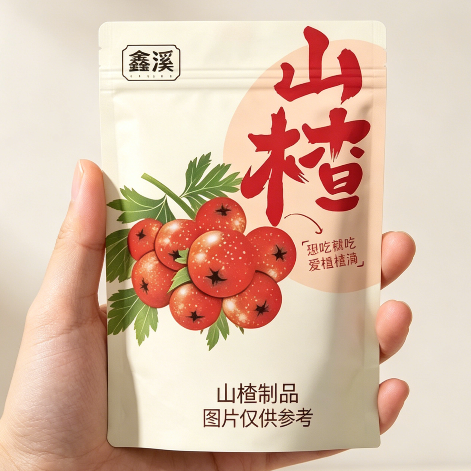 鑫溪雪花山楂片500g 酸甜可口山楂软片山楂干片方片原味散装直发