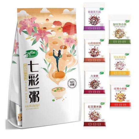 十月稻田七彩粥1.05kg杂粮组合混合杂粮粥五谷杂粮粥紫薯粥八宝粥