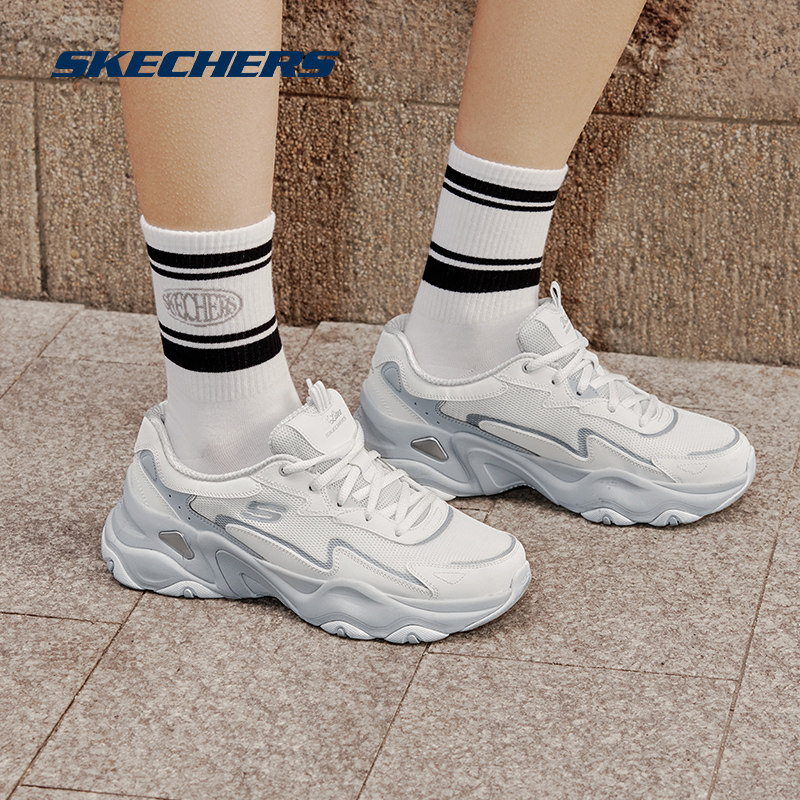 Skechers斯凯奇官网糯米熊男女老爹鞋复古舒适软弹厚底增高运动鞋