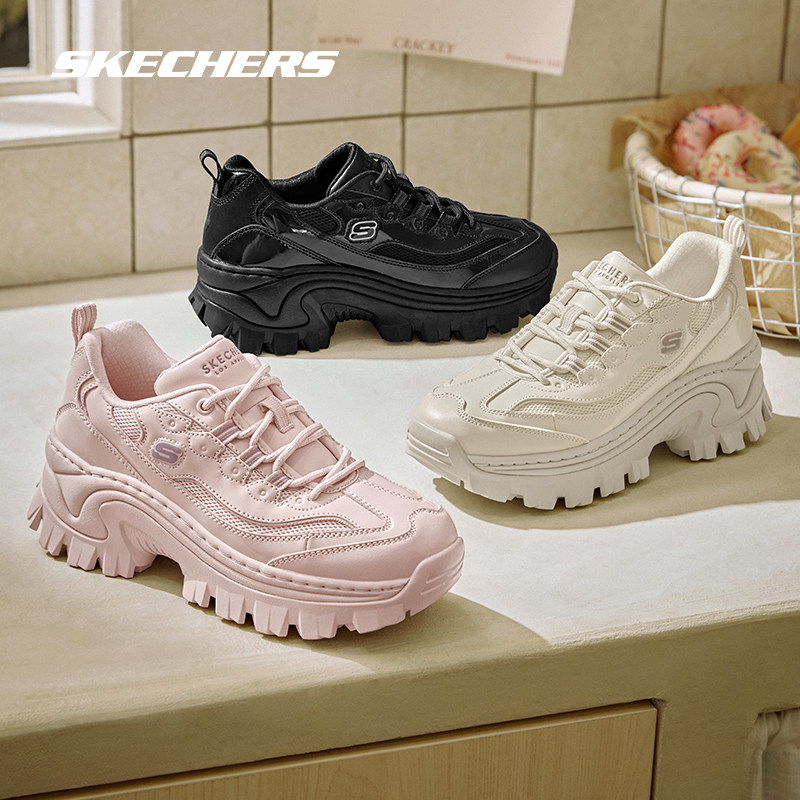 skechers斯凯奇官网正品蜜糕运动鞋潮流多色甜酷吸睛配色增高厚底