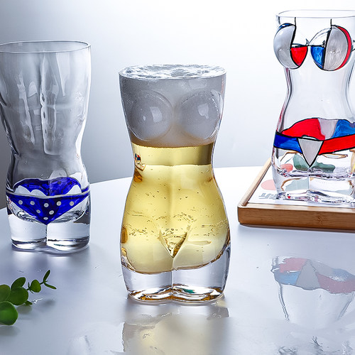 彩绘创意玻璃杯酒吧KTV啤酒杯