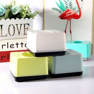 简约正方形抽纸盒商用餐厅饭店酒店烧烤店专用小号餐巾纸盒纸巾盒