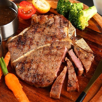 T骨牛排250g整肉切割调味速冻非即食清真轻食健身牛扒餐厅商用