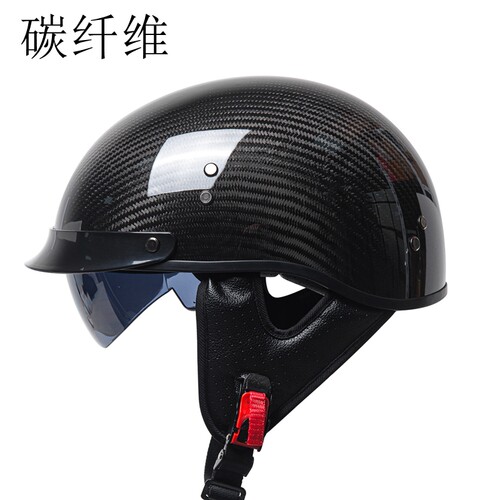 男士半盔碳纤维高端瓢盔机车