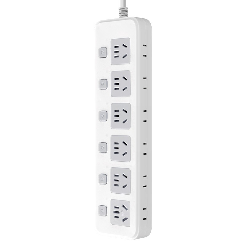 新款家用16A转10A16A灰色多孔位分控开关排插 空调4000W接线插座