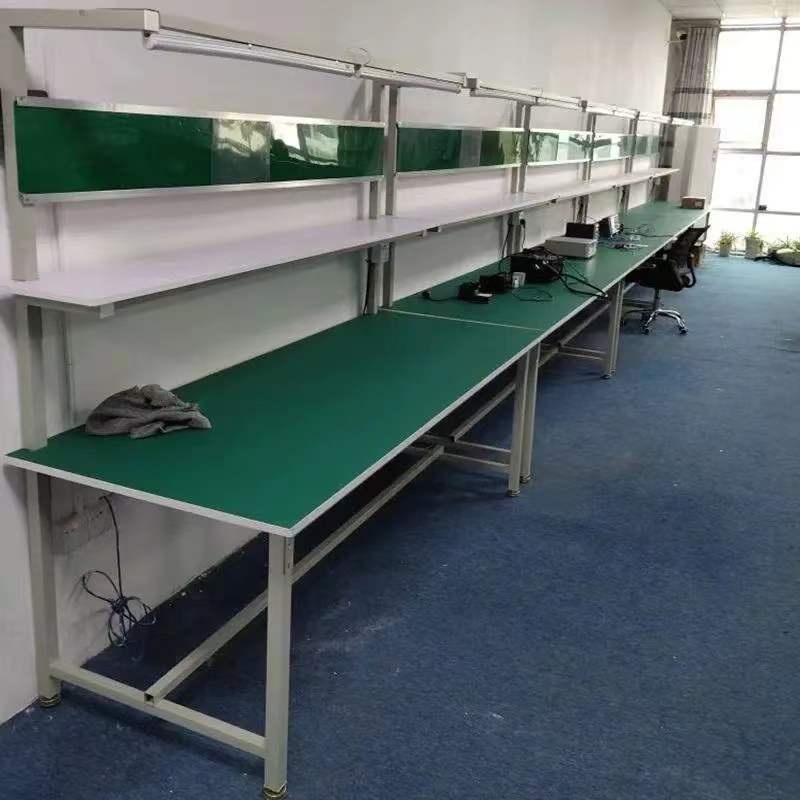 工作台防静电电子厂车间操作台打包桌子维修桌流水拉线拆装带灯