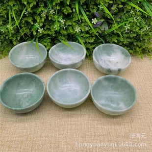 厂家鲁山玉玉碗中式 饰客厅送礼礼品 观赏收藏玉石碗玉石摆件装