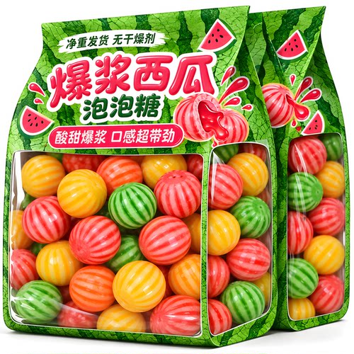 怀旧爆浆西瓜泡泡糖袋装