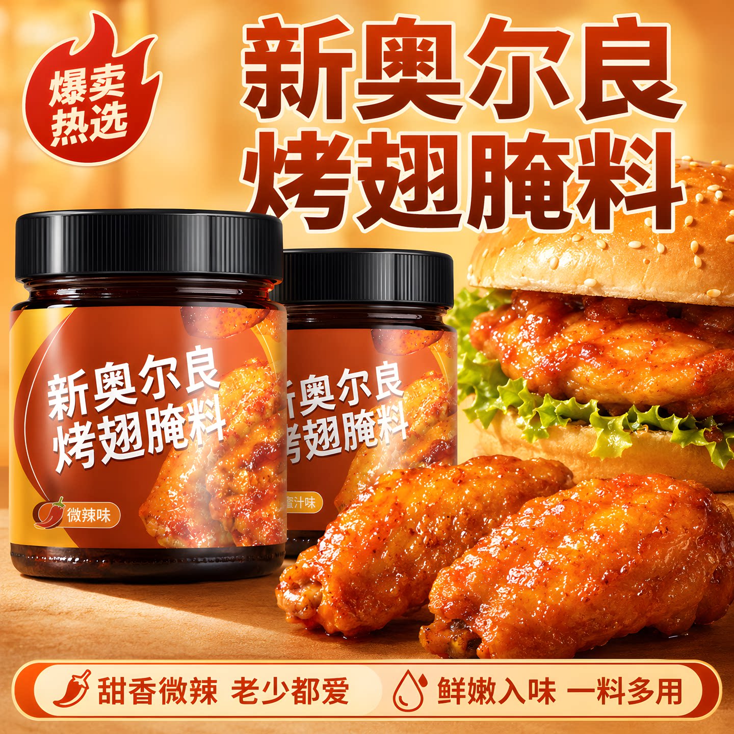 新奥尔良腌制料儿童炸鸡烤鸡翅鸡排鸡腿腌料蜜汁调料官方旗舰店