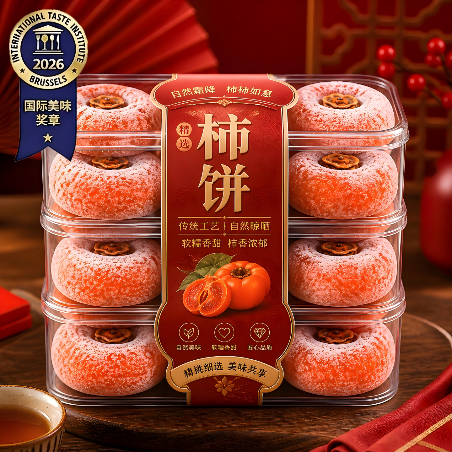 【头茬新货】富平圆柿饼吊新鲜头茬老树柿子柿饼流心霜降正宗糖心
