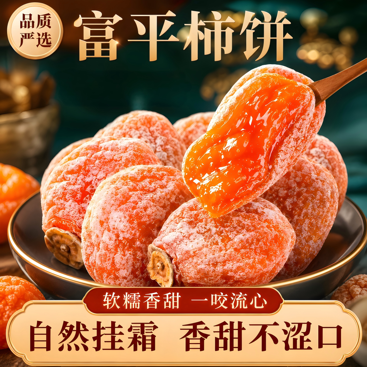 正宗富平柿饼官方旗舰店2026年新货陕西流心柿子吊柿圆饼独立包装