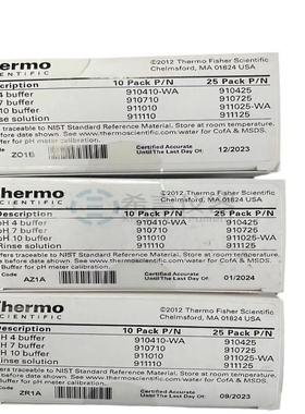 911010赛默飞Orion独立使用袋装 pH10.01缓冲液 浅蓝色10x15mL