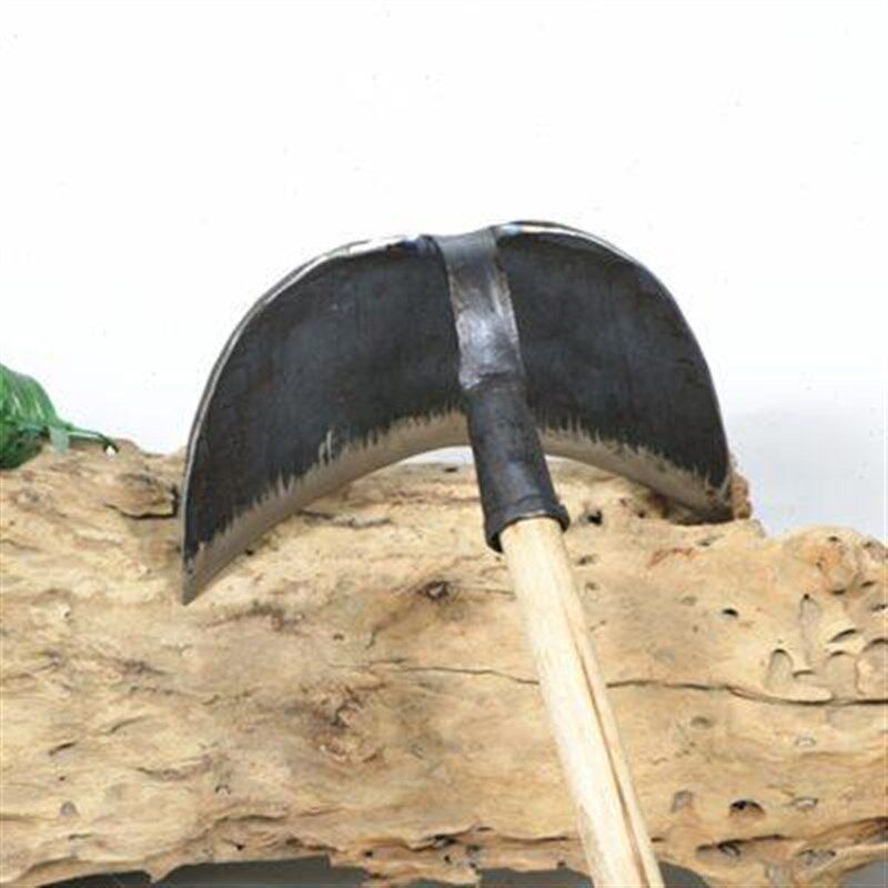 锄头农具种菜除草锄草锻打农用锄全钢月牙弯园林工具木柄松土锄头