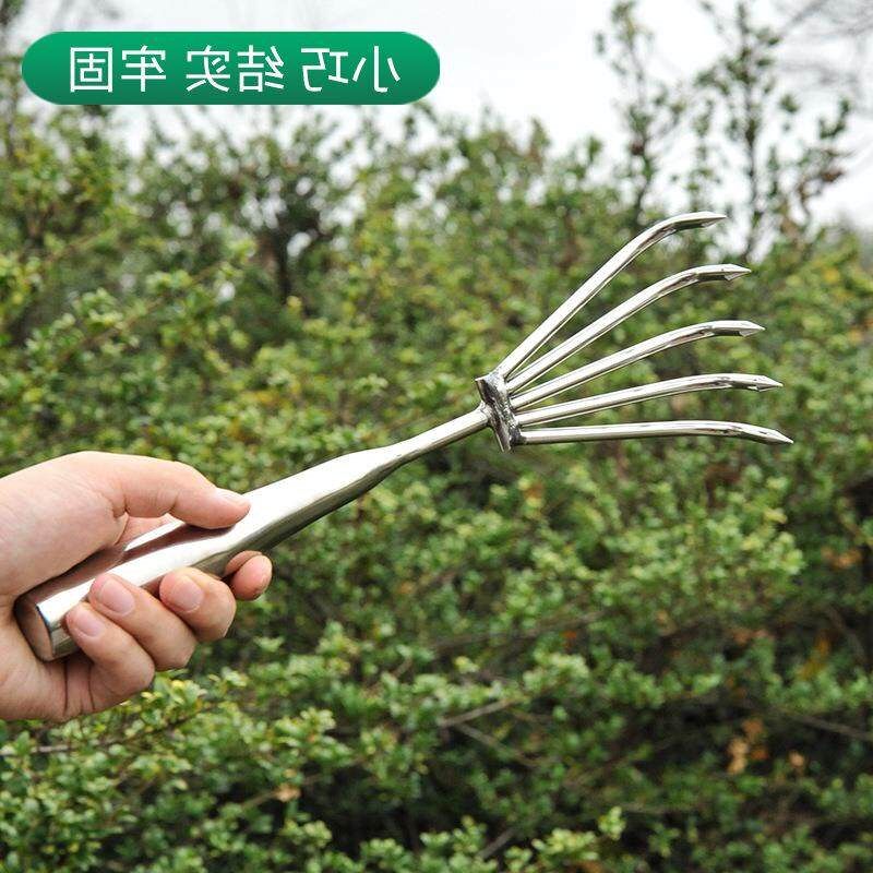 厂商直供赶海工具 不锈钢一体耙子 园艺工具不锈钢小耙子