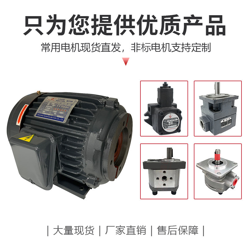 液压油泵电机组0.75KW叶片泵 齿轮泵总成1.5/2.2KW液压站专用电机