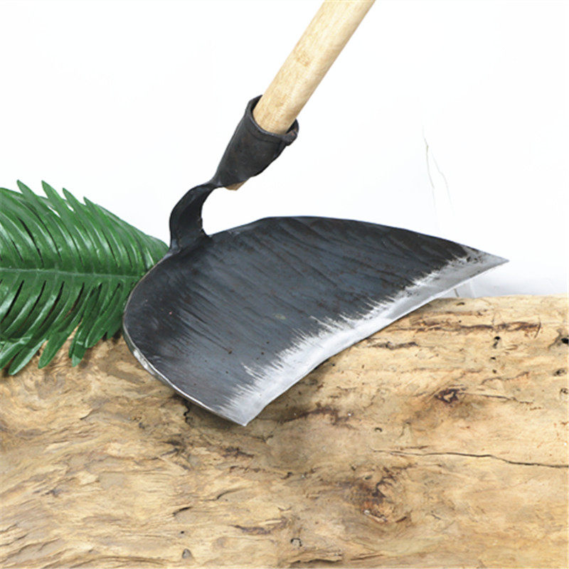 锄头农具种菜除草锄草锻打农用锄全钢月牙弯园林工具木柄松土锄头