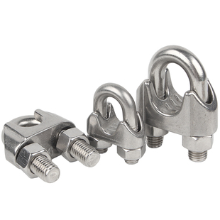 304不锈钢钢丝绳夹头U型夹钢丝夹轧头线钢丝卡紧器卡子锁扣线夹子