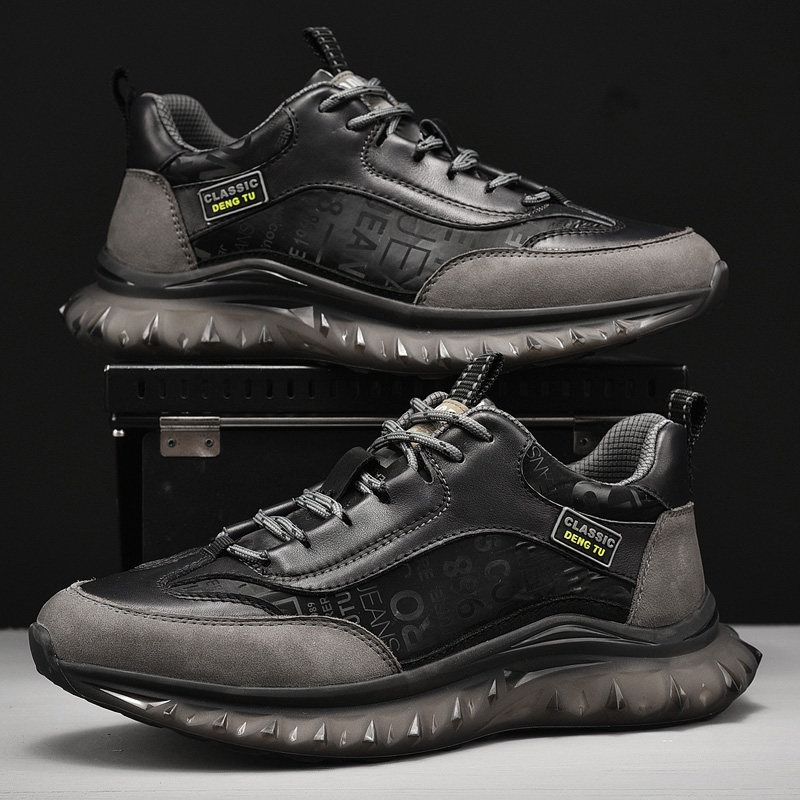 클리어런스 픽업 남성용 발가락 레이어 소가죽 트렌디한 다용도 스포츠 및 캐주얼 신발 미끄럼 방지 경량  가죽 여행용 운동화