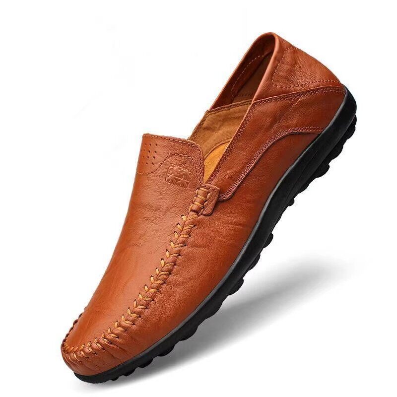 断码清仓男鞋特价真皮软底套脚皮鞋男士防滑百搭父亲乐福鞋开车鞋