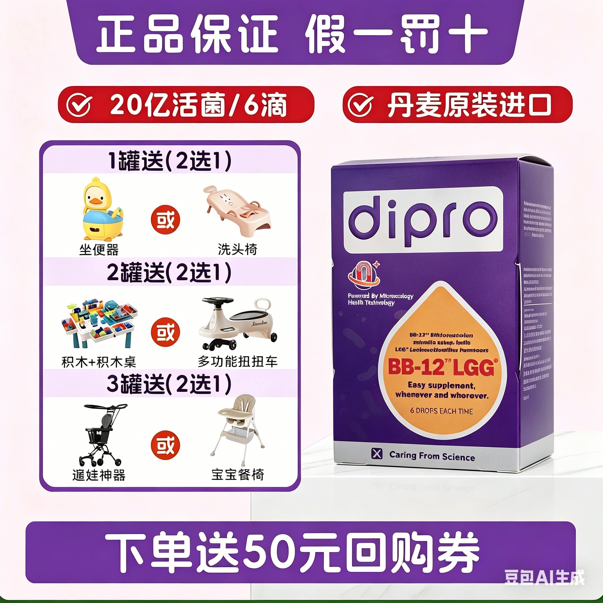 咨询领30元券】迪辅乐bb12Lgg安佑佳宝BG益生菌儿童益生菌滴剂