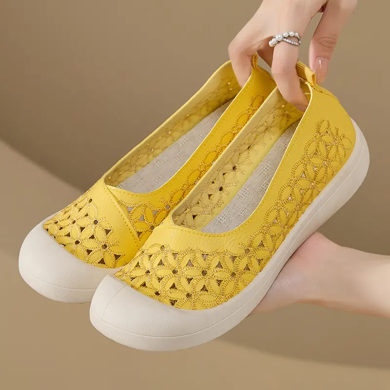 夏季新款妈妈凉鞋女软底透气镂空洞洞鞋一脚蹬舒适防滑中老年单鞋,女鞋,浅口单鞋,淘宝优惠券,粉丝福利购,淘宝优惠卷