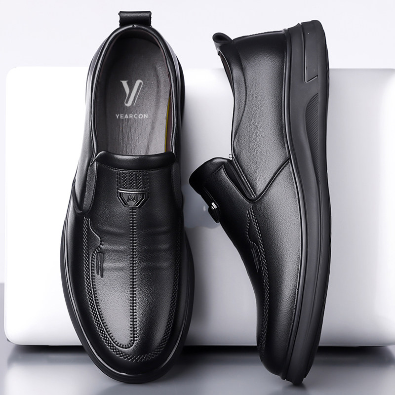 意尔康男鞋春季新款真皮透气休闲鞋百搭软底平底运动低帮单皮鞋男