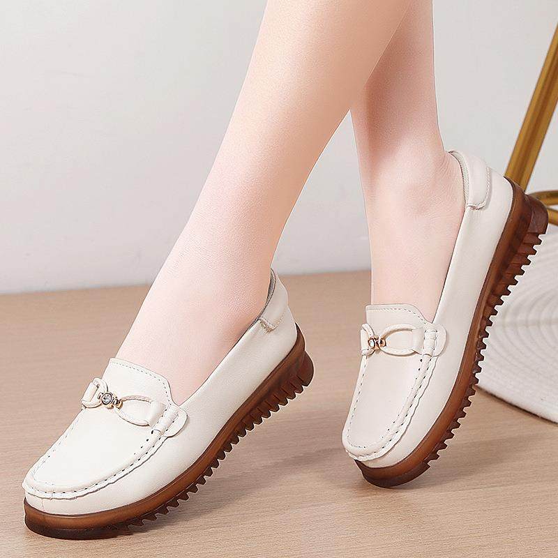 春季新款牛皮软底豆豆鞋坡跟百搭牛皮中老年妈妈鞋一脚蹬乐福鞋女,户外/登山/野营/旅行用品,其他户外鞋,淘宝优惠券,粉丝福利购,淘宝优惠卷