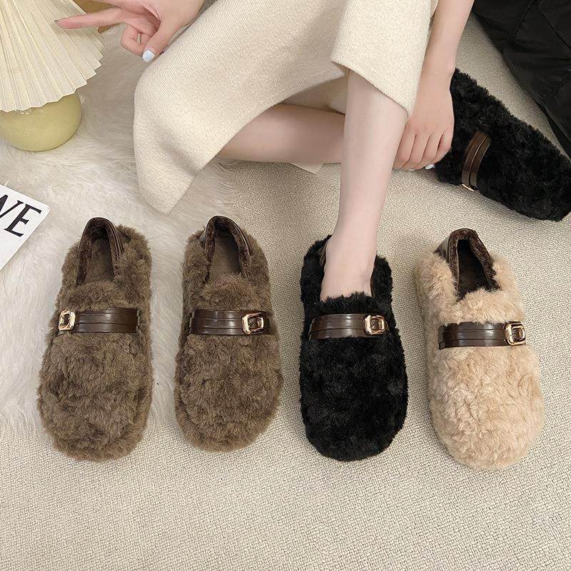 毛毛鞋女外穿2025新款秋冬一脚蹬女鞋加绒保暖豆豆鞋温柔棉鞋,户外/登山/野营/旅行用品,其他户外鞋,淘宝优惠券,粉丝福利购,淘宝优惠卷