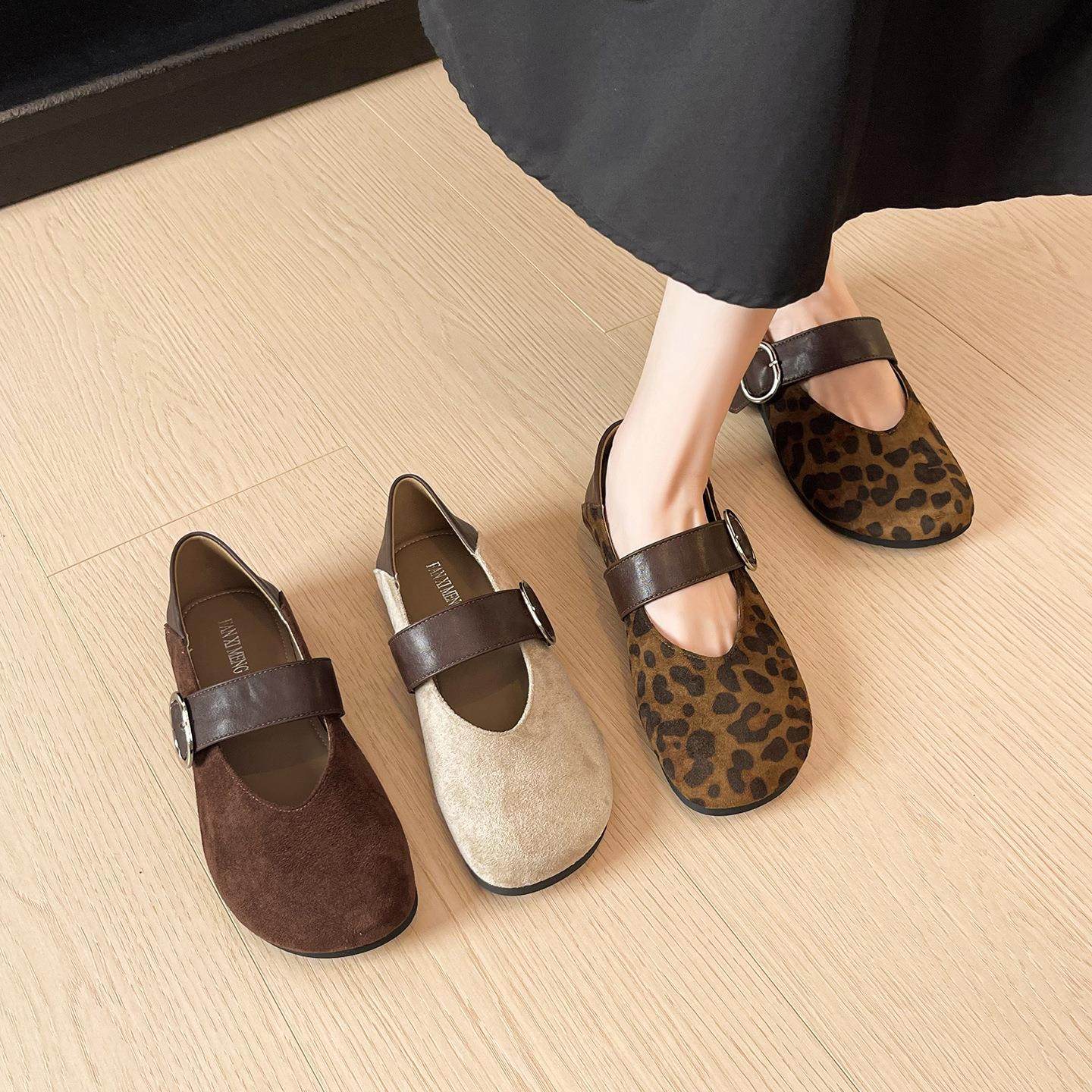 2233-1豹纹玛丽珍鞋女秋季复古韩版浅口单鞋女软底休闲豆豆鞋,户外/登山/野营/旅行用品,其他户外鞋,淘宝优惠券,粉丝福利购,淘宝优惠卷